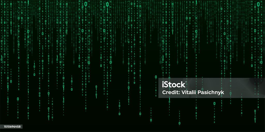Fondo verde digital vectorial de código binario de transmisión. Fondo de matriz con números 1.0. Concepto de codificación o hacking. Ilustración vectorial. - arte vectorial de Lenguaje de ordenadores libre de derechos Fondo verde digital vectorial de código binario de transmisión. Fondo de matriz con números 1.0. Concepto de codificación o hacking. Ilustración vectorial. - arte vectorial de Lenguaje de ordenadores libre de derechos