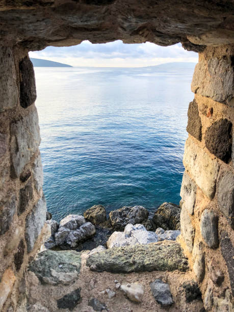 istock The sea panorama from stone door in rocky coast 1510698426