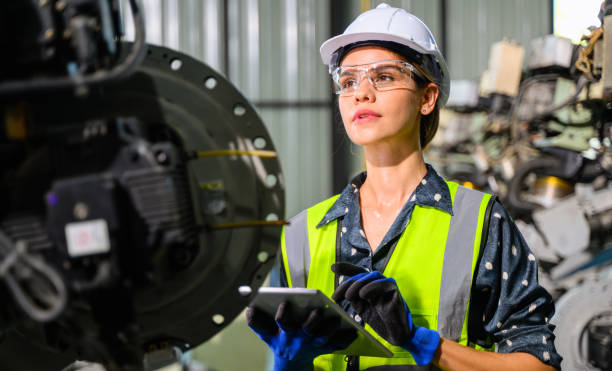 istock Business owner engineer managing and checking work at factory 1510706115