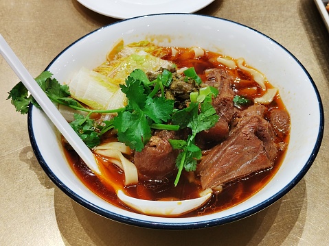 Spicy Stewed Beef with Noodles in Soup