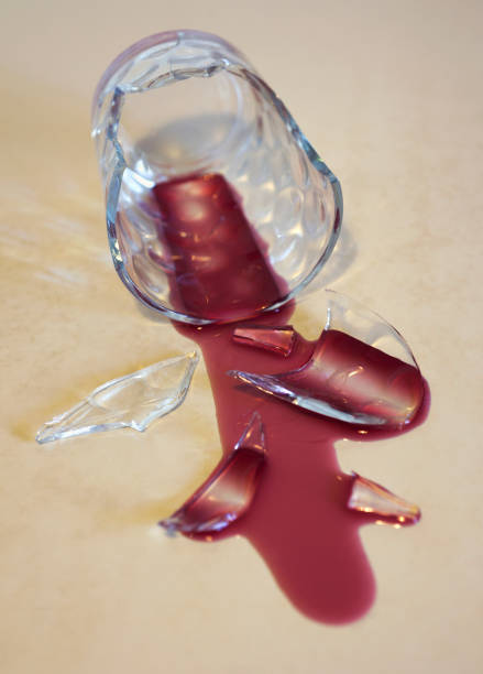broken wineglass stock photo