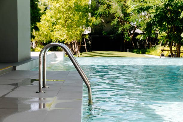 istock blue swimming pool with staircase at Condo 1510791297