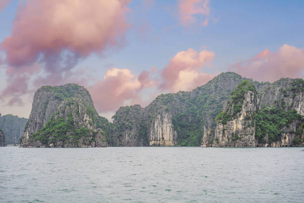 malowniczy krajobraz morze.  zatoka ha long, wietnam - halong bay zdjęcia i obrazy z banku zdjęć