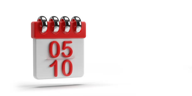 Calendar date. The 10th number the calendar is highlighted in a red frame