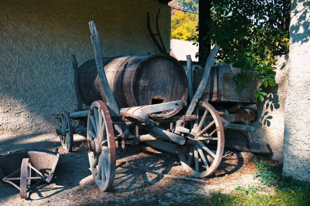 istock Rural wooden wagon with barrel 1510833903