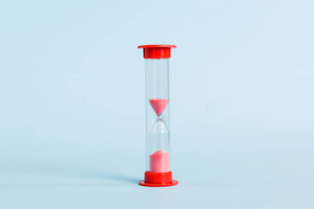 istock hourglass on the table, sand clock as time passing concept for business deadline, copy space 1510864385