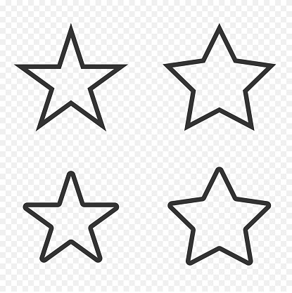Simple star icon isolated on transparent background. Easily editable line art symbol. Vector stock.