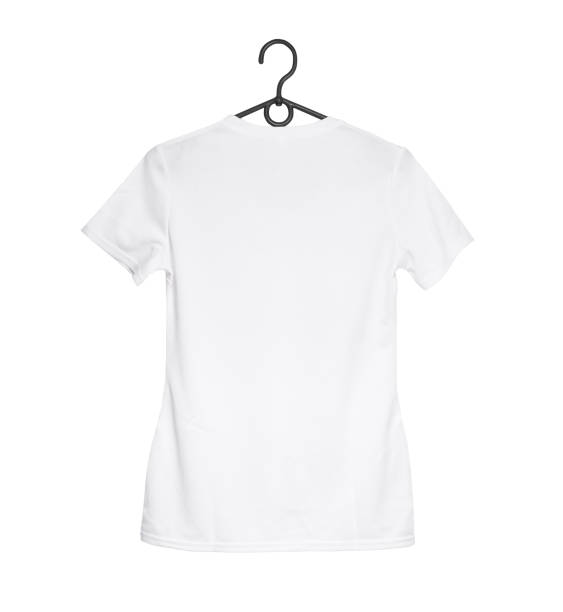 istock white woman t-shirt on hanger 1510873144