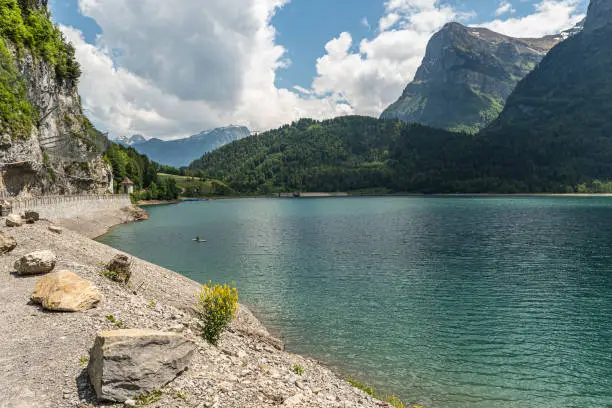 The Kloentalersee is a natural lake west of the canton capital Glarus in the idyllic Kloental. The lake is located at an altitude of 848 meters above sea level and is used as a reservoir for electricity production.