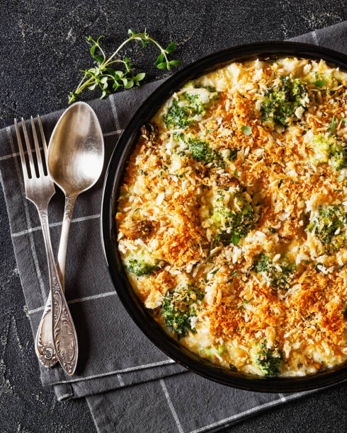 istock tasty Chicken Broccoli mushroom Casserole on dish 1510972548