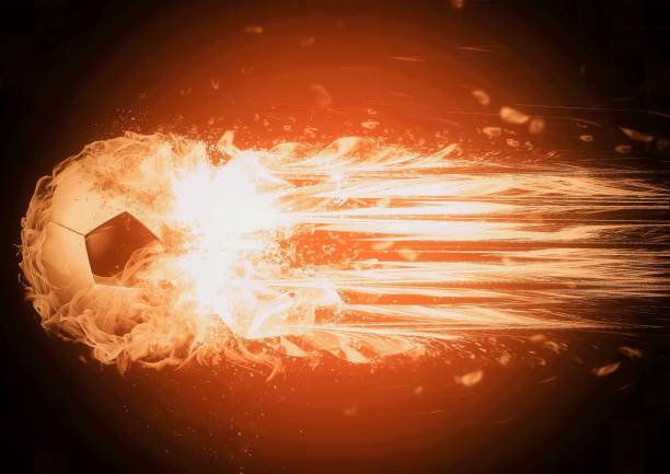 istock 3d illustration of a burning soccer ball 1511022823