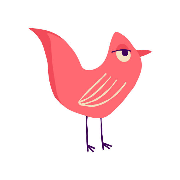 Fancy weird red bird. A bizarre fairy-tale firebird Fancy weird red bird. A bizarre fairy-tale firebird, Illustration in modern childish hand drawn style firebird logo stock illustrations