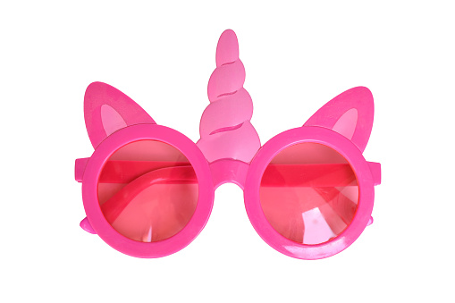 Cute pink unicorn sunglasses with horn and ears for children