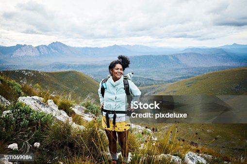 istock Woman exploring the untamed beauty of Tasmania's wilderness through invigorating bushwalking. 1511069084