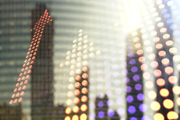 istock Virtual upward arrows hologram on modern architecture background, leadership and motivation concept. Multiexposure 1511070186