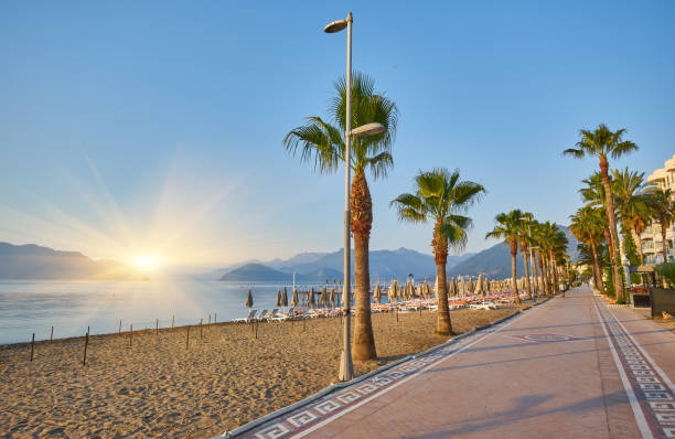 istock Beautiful promenade with palm trees in Marmaris 1511094822
