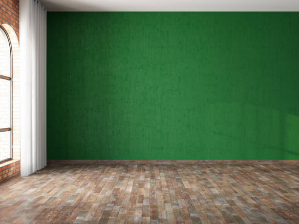 istock Unfurnished Room with a Green Wall 1511125110