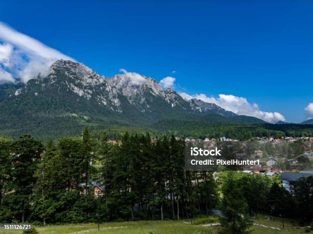 Mountains Busteni Romania Stock Photo - Download Image Now - Blue, Building Exterior, City