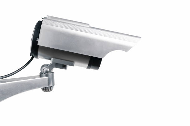 istock Surveillance CCTV camera isolated on white background. Safety security technology and innovative police criminal alarm protection video and sound voice record equipment surveillance system concept. 1511128553