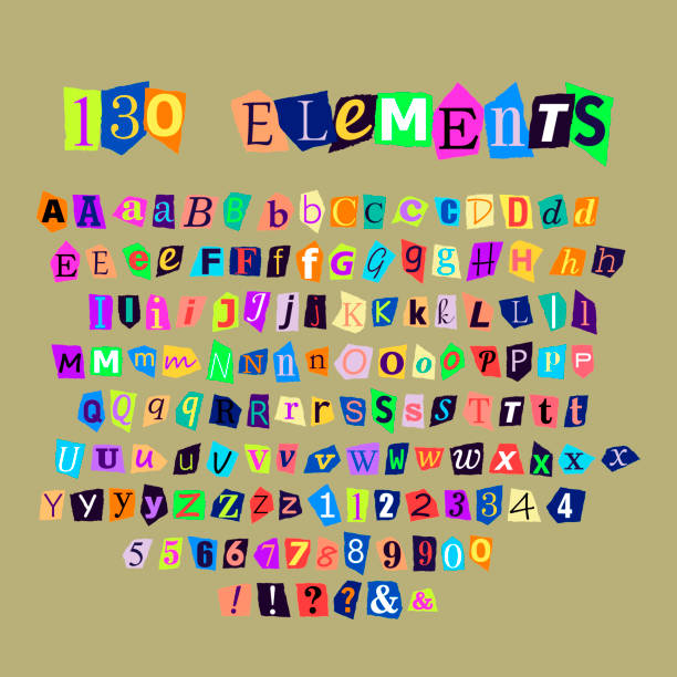 istock Letter, Number & Symbol Collage: Large Vector Set of Paper Clippings. Extensive collection of paper clippings with letters, numbers, and symbols for crafting collages and artistic designs. 1511147018