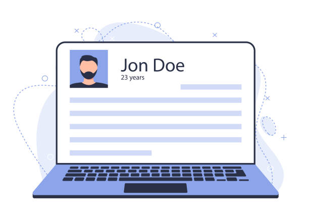 istock Resume of a young potential worker. An example of a job search site 1511161740
