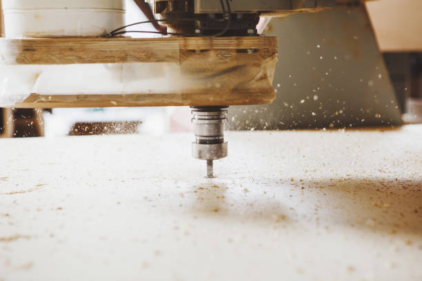 istock CNC router machine creates a layout of the shelf complex. 1511163308