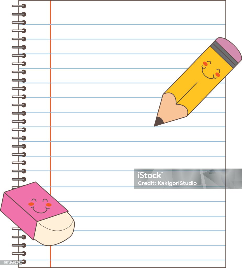 Notebook Eraser Notebook Pencil Eraser Stock Illustration - Download Image Now - Back ...