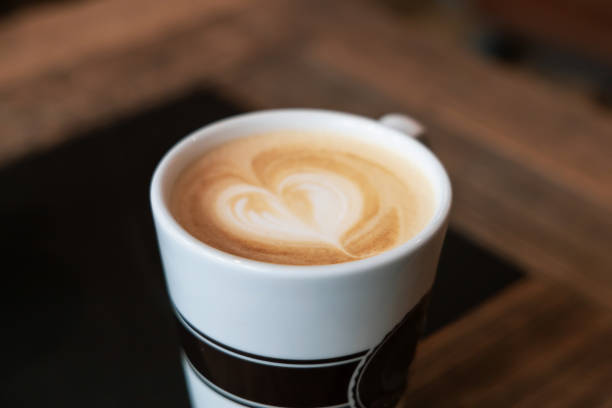 Hot drinks. A cup of caffe latte or cappuccino