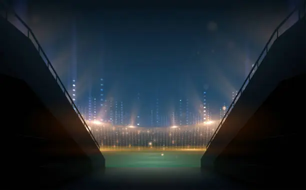 Vector illustration of Stadium background with lights effect