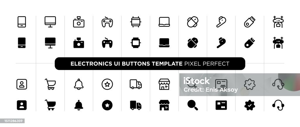 Electronics Button Design Electronics User Interface Buttons Template Stock Illustration ...