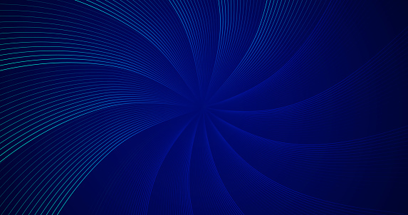 Abstract blue spiral lines curve background. Futuristic hi-technology. Landing page. Banners, flyers, and presentations. Vector illustration