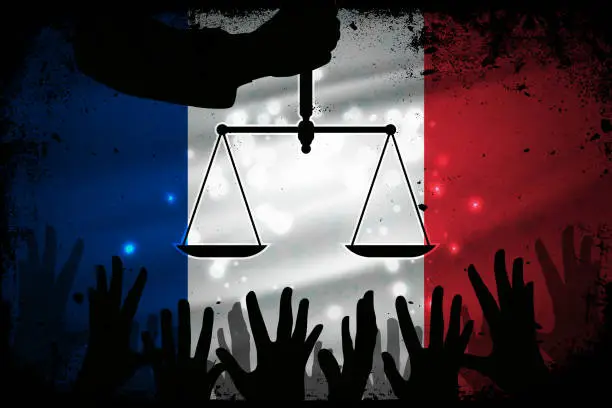 Vector illustration of Justice in France