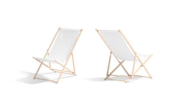 istock Blank white folding beach chair mockup, side and back view 1511314870