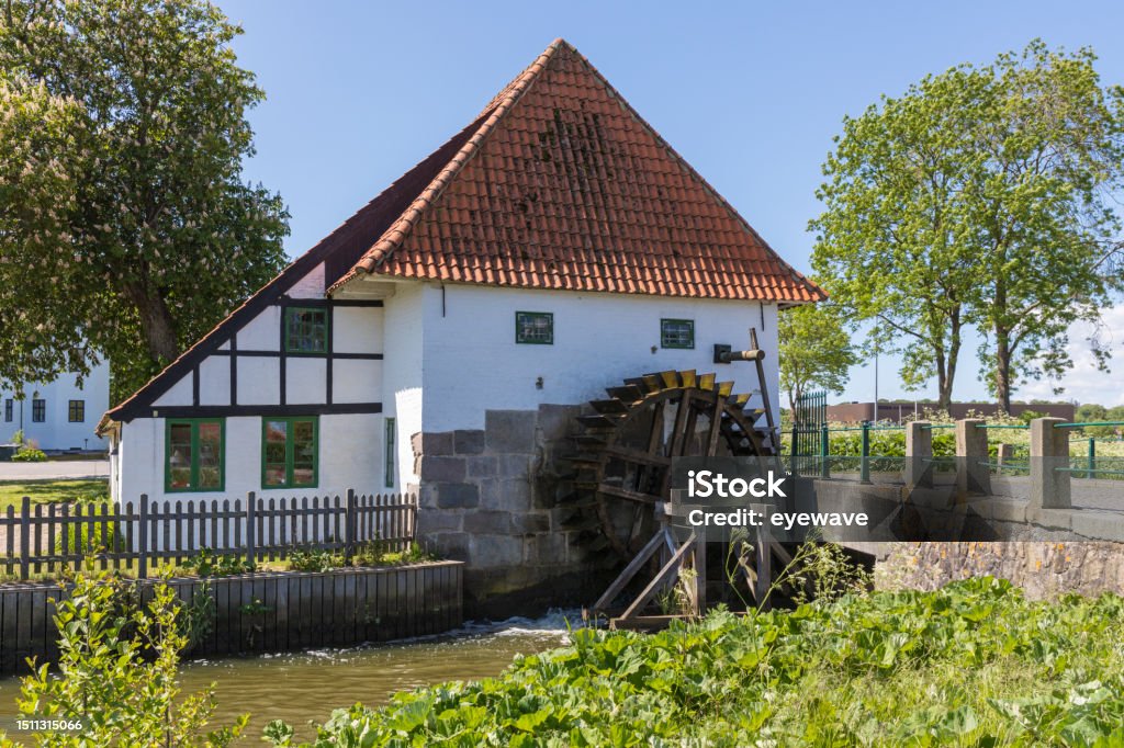 Historic water mill at Aabenraa, Denmark Slotsmøllen, historic water mill at Aabenraa, Denmark Agriculture Stock Photo