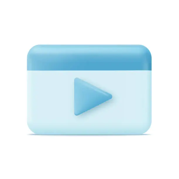 Vector illustration of Video player, web page, play button. Vector