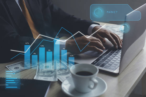 istock Businessman working on laptop, virtual business commerce 1511432073
