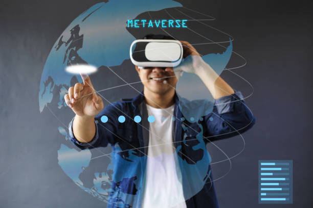 istock Young man playing a games virtual on metaverse world 1511435955