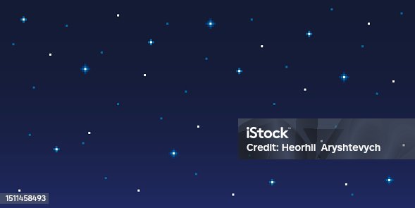 istock simple vector pixel art horizontal illustration of space starry sky in the style of retro video game level 1511458493