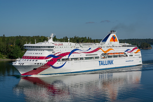 Silja Tallink Baltic Queen cruise ship ferry in Stockholm, June 2023.