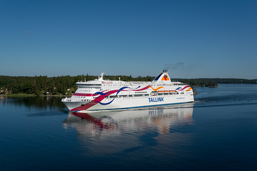 Silja Tallink Baltic Queen cruise ship ferry in Stockholm, June 2023.