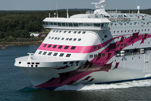 Mariehamn, Finland - June 26th 2023: Silja Line Baltic Princess Cruise ferry ship in Mariehamn