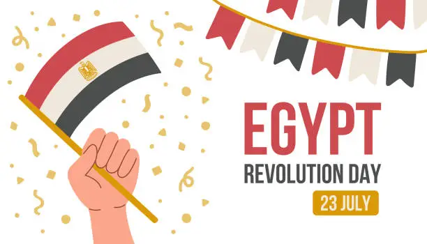 Vector illustration of Egypt Revolution Day Background Design. Banner, Poster, Greeting Card. Vector Illustration. Vector illustration