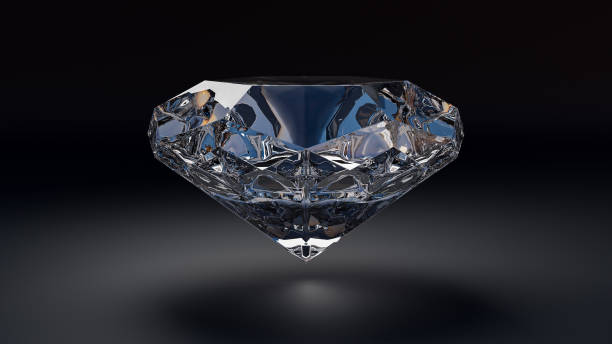 istock 3D illustration or 3D rendering diamond or crystal isolated on black background. 1511488764