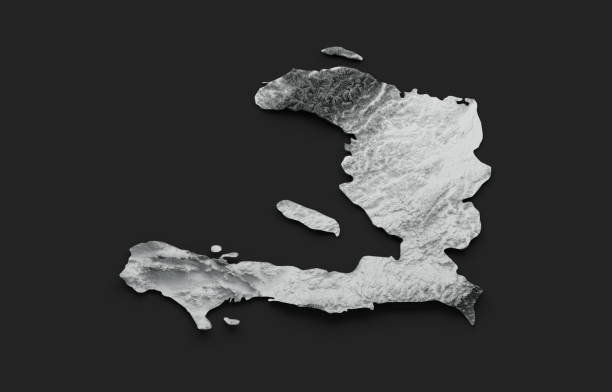istock Haiti Map white Shaded relief Color Height map on black Background 3d illustration 1511517001