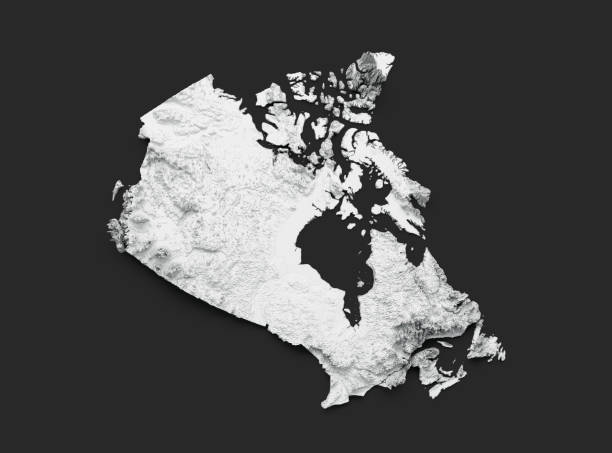 istock Canada map with the flag Colors Red and White Shaded relief map 3d illustration 1511548153
