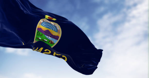 istock Kansas state flag waving in the wind on a clear day 1511580739