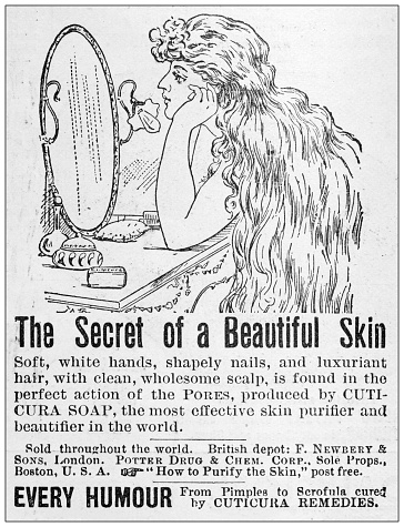 Antique advertisement from British magazine: Skin purifier