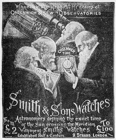 Antique advertisement from British magazine: Watches