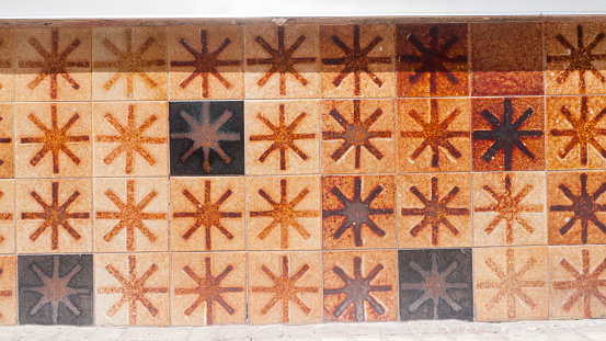 Star design retro tile wall