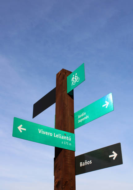 istock Sign Post indicating different routes, metropolitan promenade, Santiago, Chile 1511716233